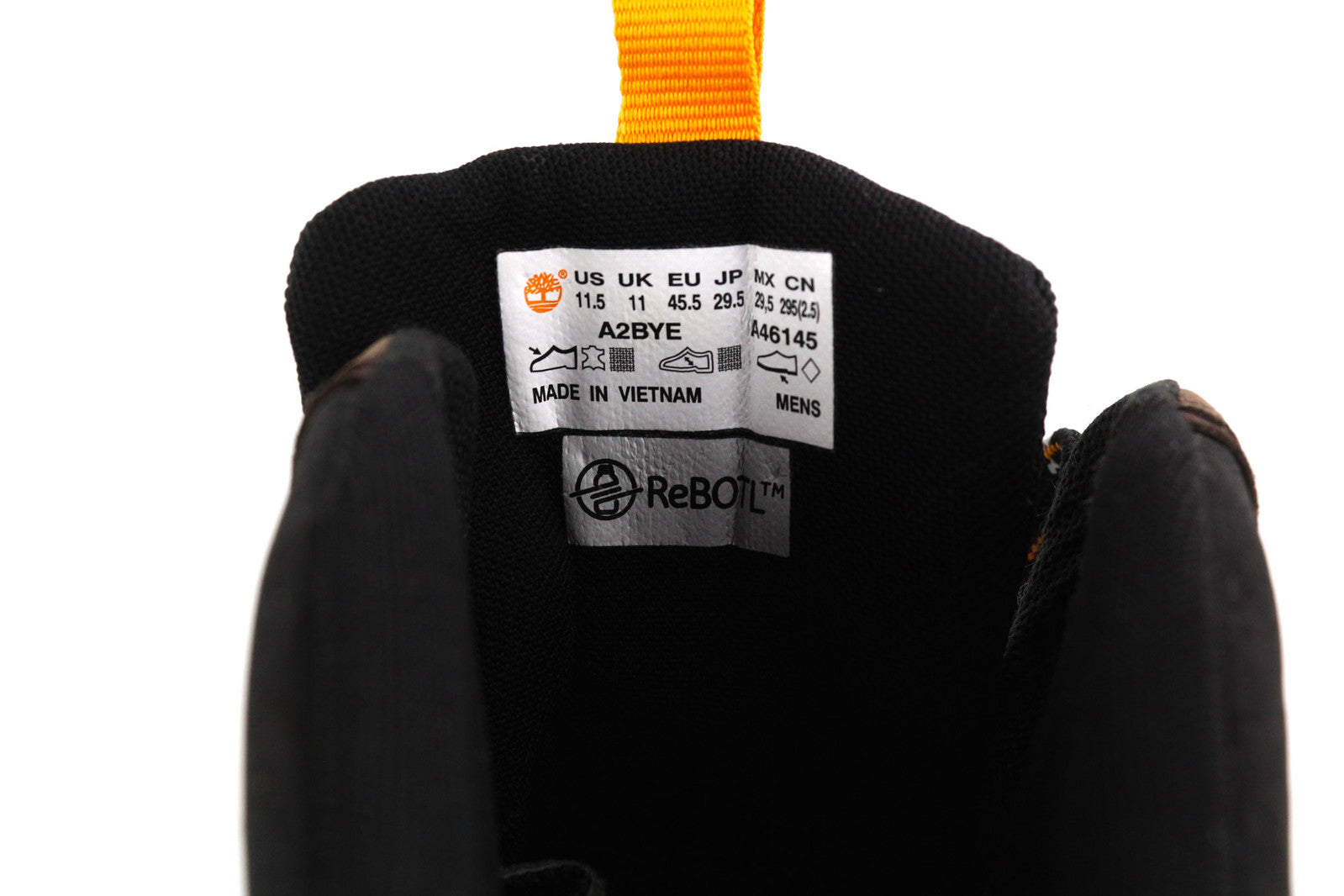 TIMBERLAND A2BYE Men Boots EU44.5/45.5 Brown Leather Ankle Top Lace Up Logo