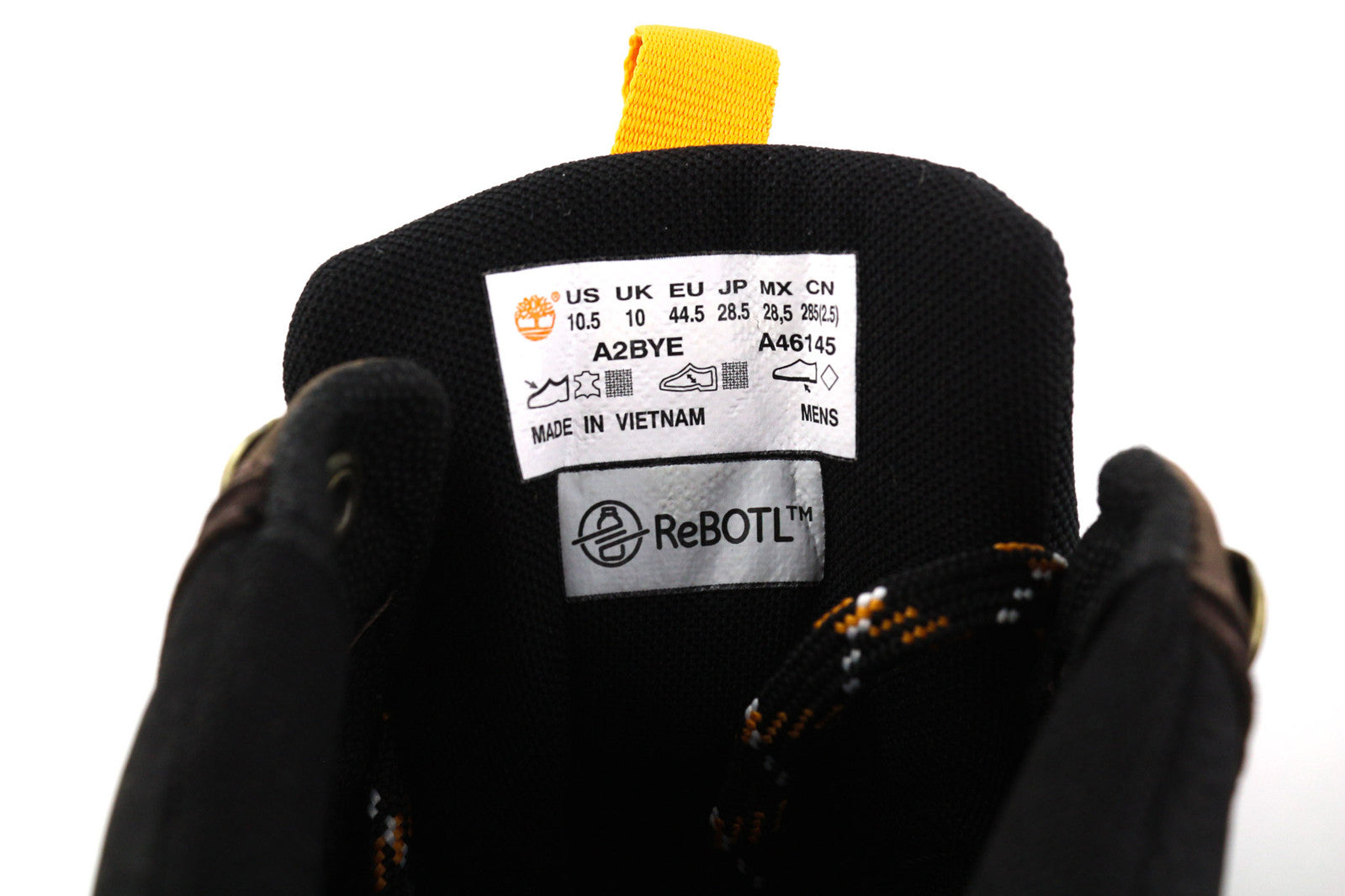 TIMBERLAND A2BYE Men Boots EU44.5/45.5 Brown Leather Ankle Top Lace Up Logo