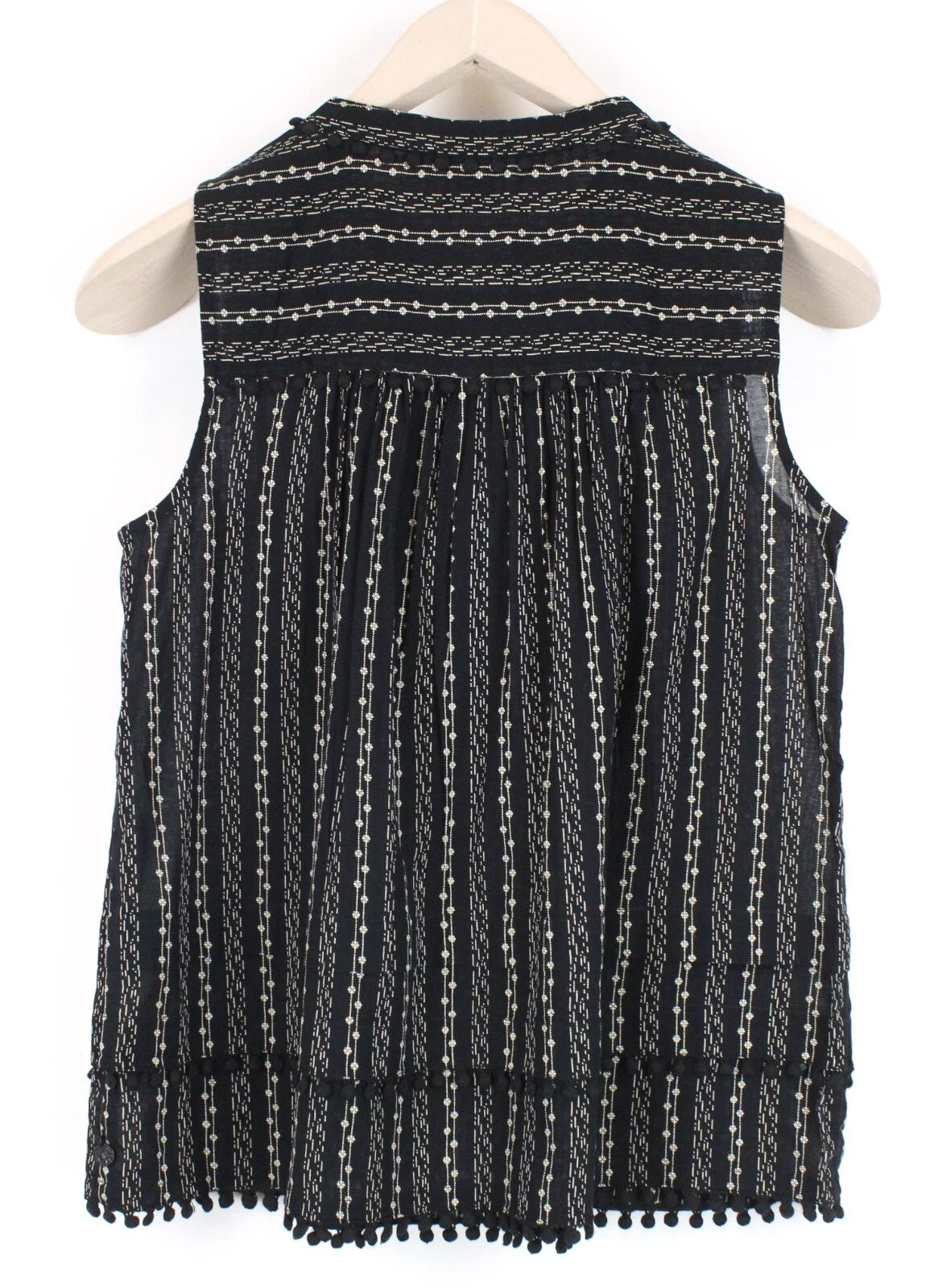 MAISON SCOTCH Women's Top XS Hook & Loop Cropped Tasselled Floral Print Cotton