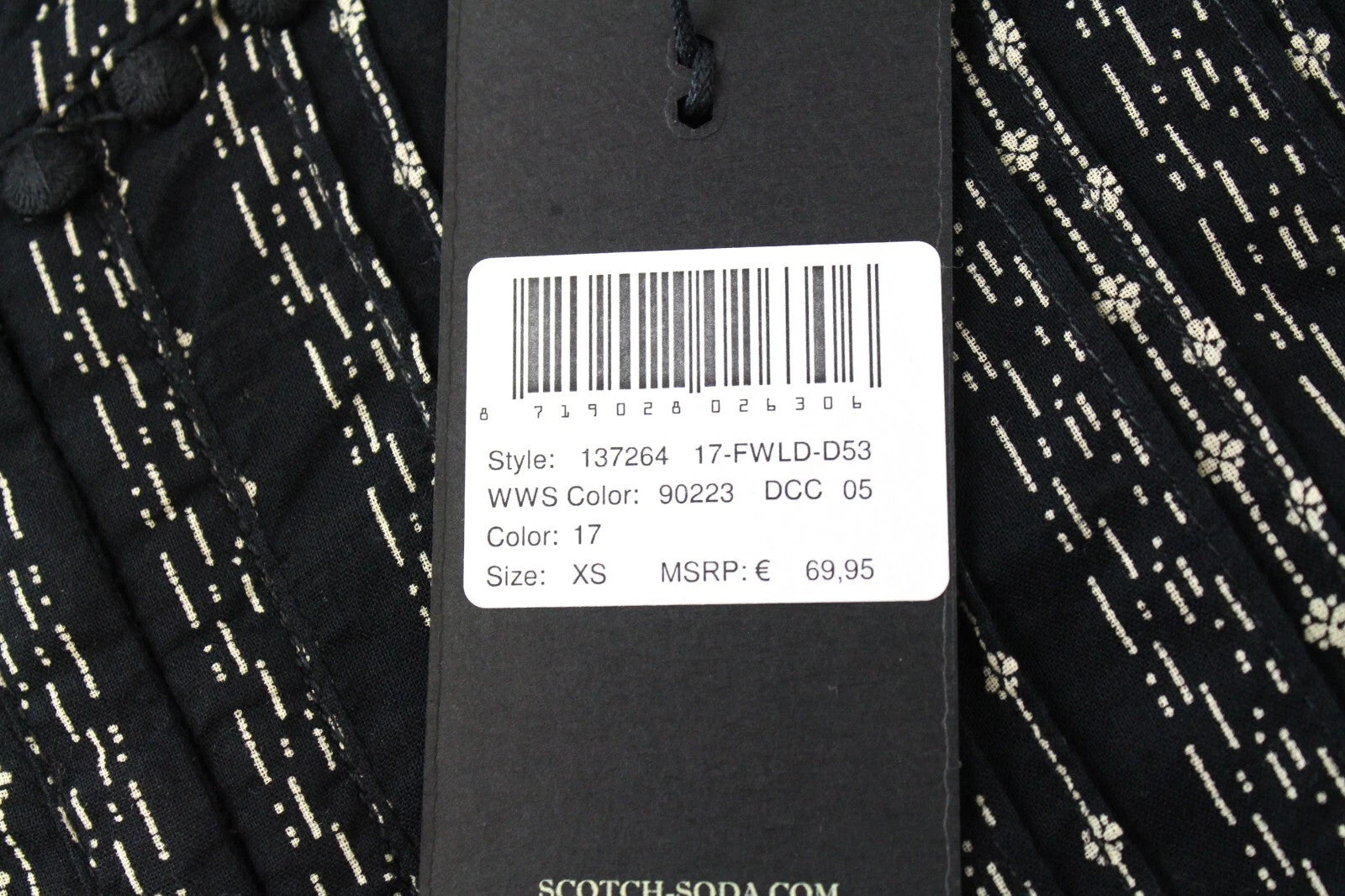 MAISON SCOTCH Women's Top XS Hook & Loop Cropped Tasselled Floral Print Cotton