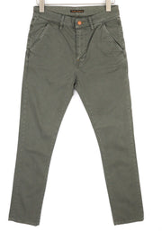NUDIE JEANS Khaki Slim Men Trousers W29/L32 Shadow Wash Organic Zipper Chino Mid