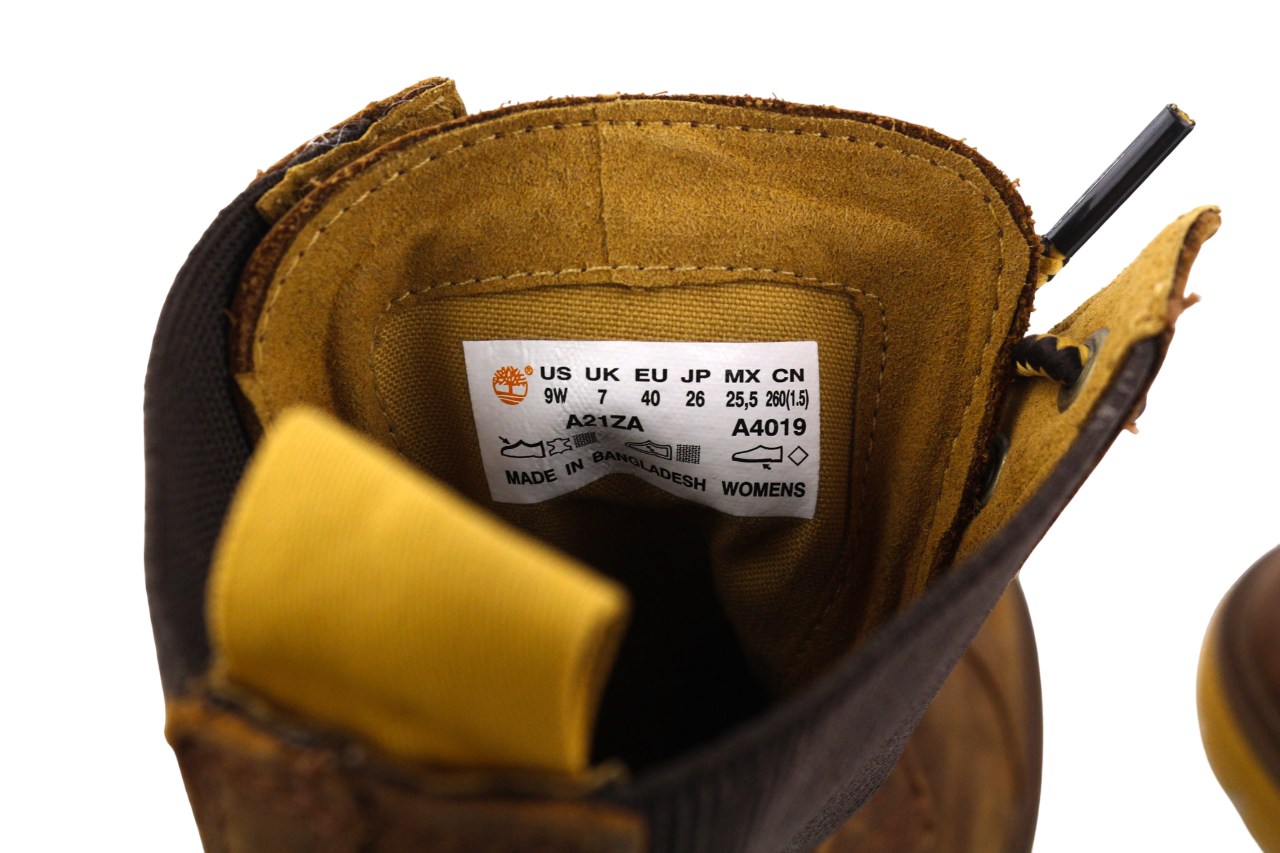 TIMBERLAND A21ZA Women Boots EU39/40 Brown Leather Heeled Lace Up Ankle Top