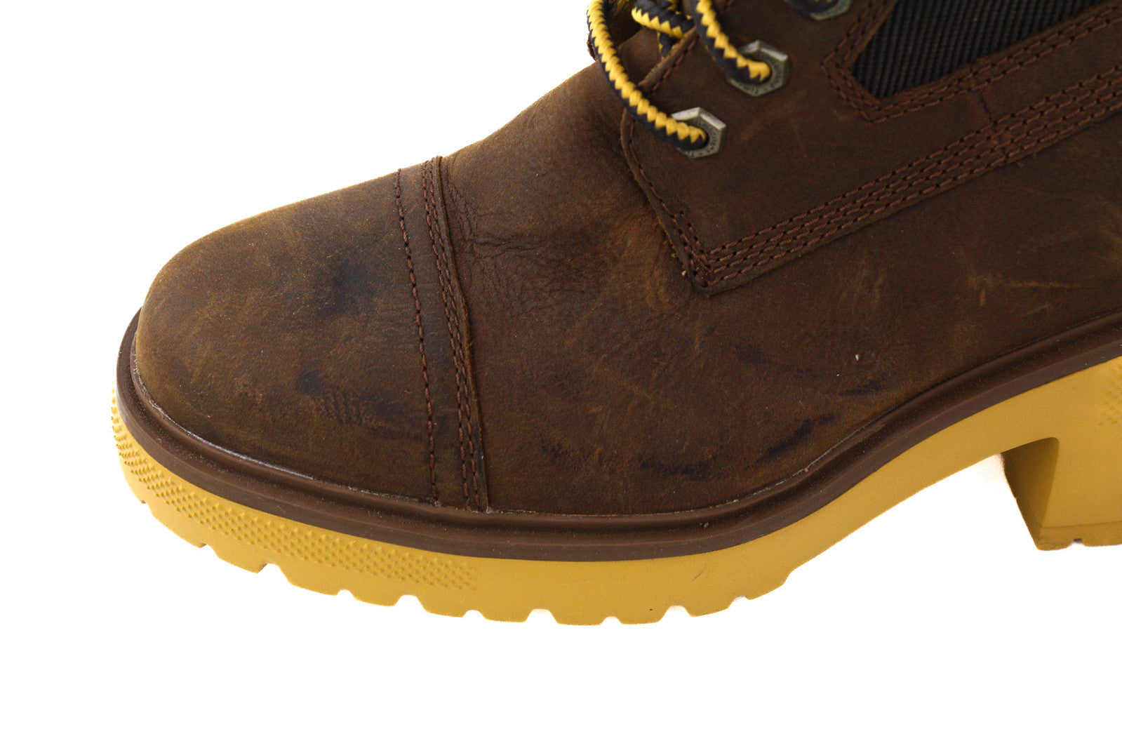 TIMBERLAND A21ZA Women Boots EU39/40 Brown Leather Heeled Lace Up Ankle Top