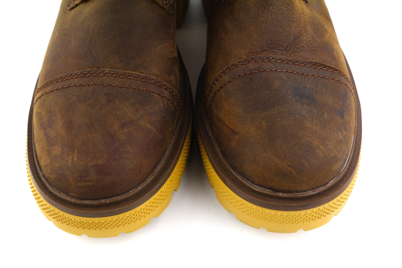 TIMBERLAND A21ZA Women Boots EU39/40 Brown Leather Heeled Lace Up Ankle Top