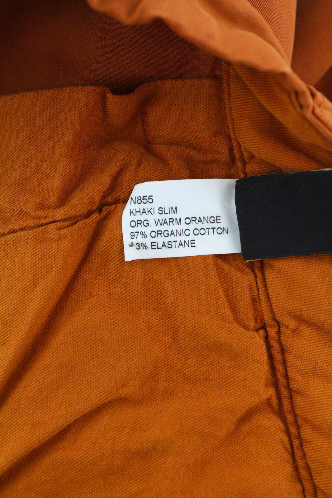 NUDIE JEANS Khaki Slim Men Trousers W28/L30 Organic Warm Orange Zip Casual Chino