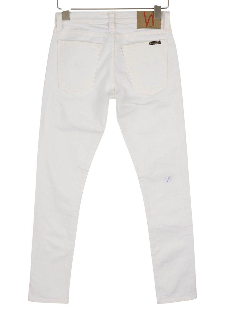 NUDIE JEANS Long John Men Jeans W28/L32 Blazing While Organic Slim Fit Denim