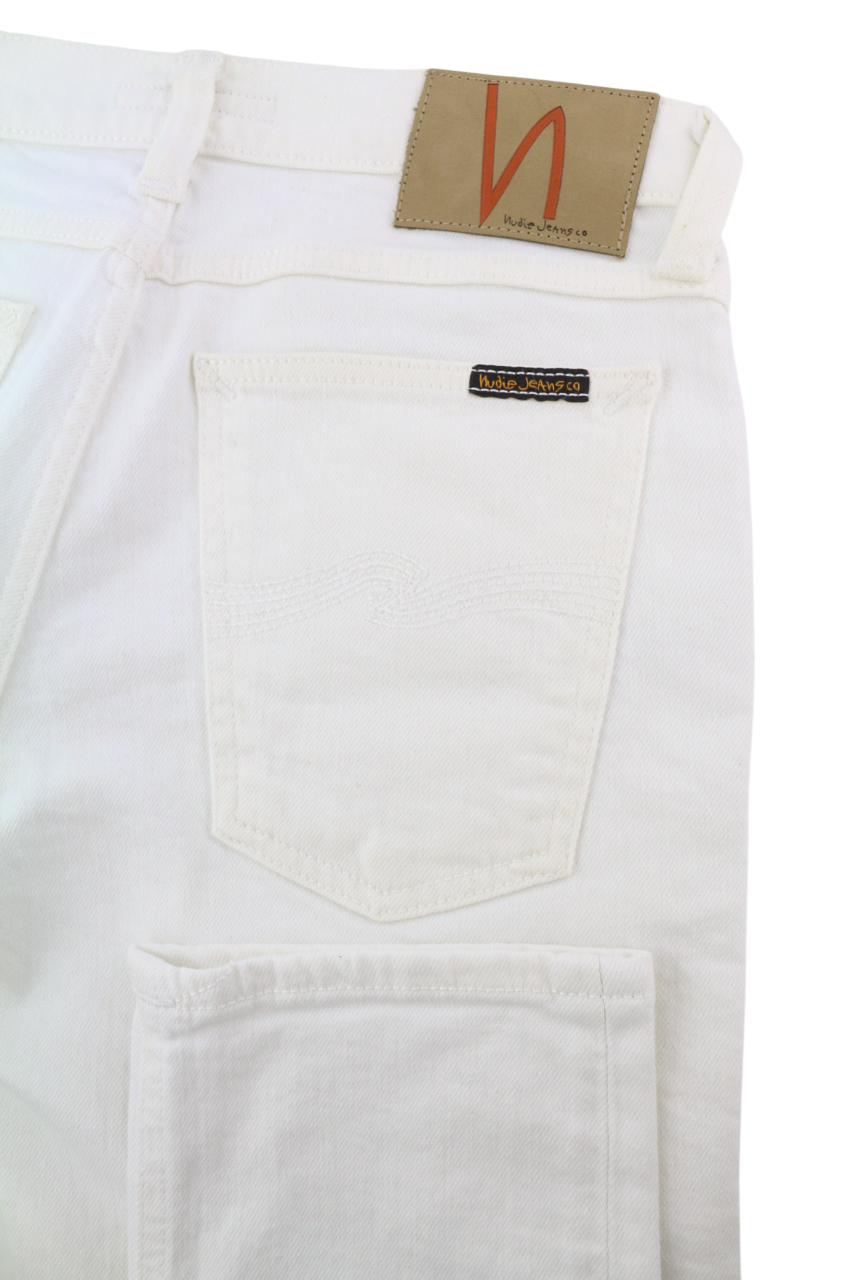 NUDIE JEANS Long John Men Jeans W28/L32 Blazing While Organic Slim Fit Denim