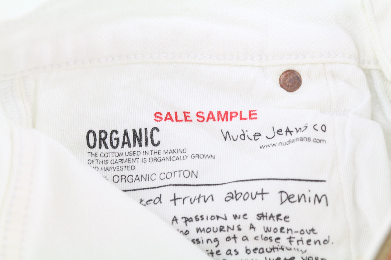 NUDIE JEANS Long John Men Jeans W28/L32 Blazing While Organic Slim Fit Denim