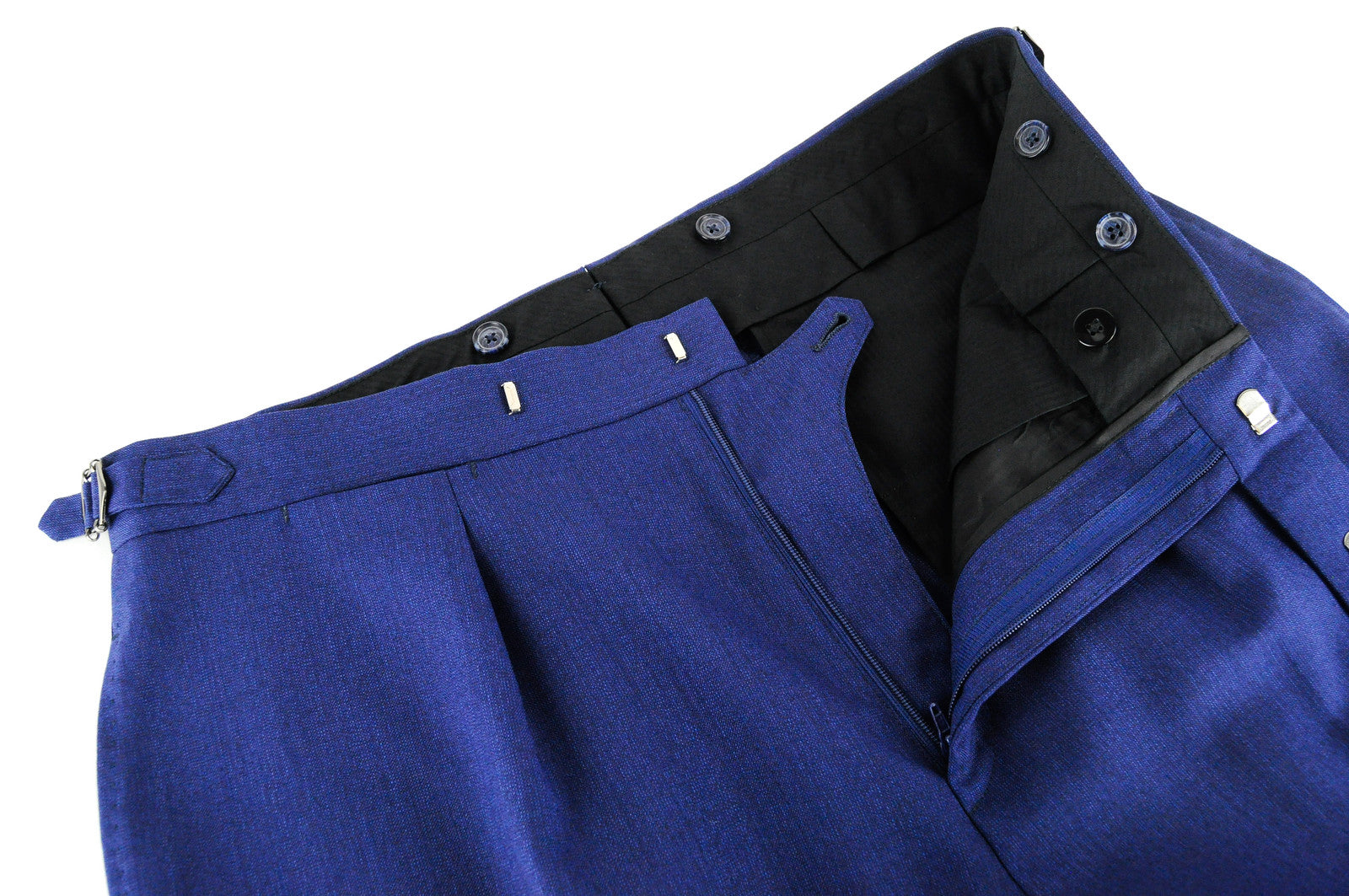 SUITSUPPLY Lazio Men's Blue Suit UK40L Pure Wool Slim 3-Piece Melange Lined