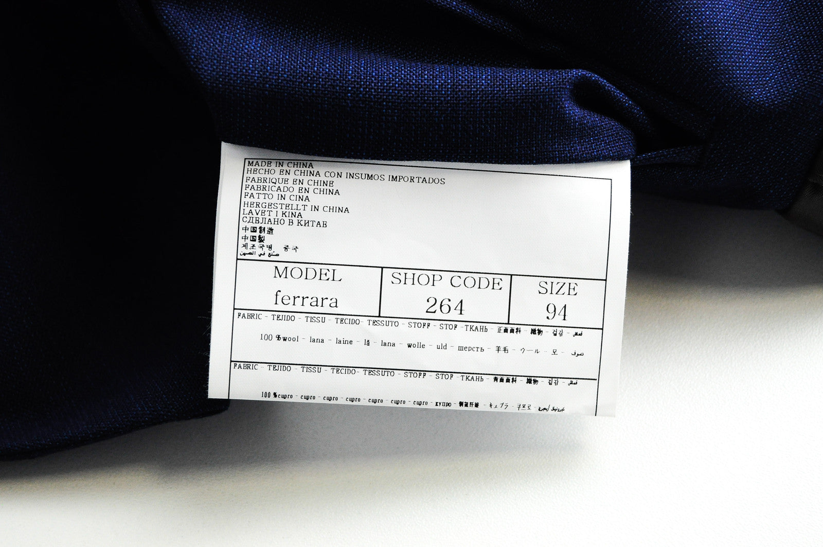 SUITSUPPLY Lazio Men's Blue Suit UK40L Pure Wool Slim 3-Piece Melange Lined