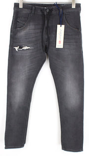 DIESEL Krooley CB-NE 069EM Men's Grey Jogg Jeans W28 Distressed Slim Carrot Fit