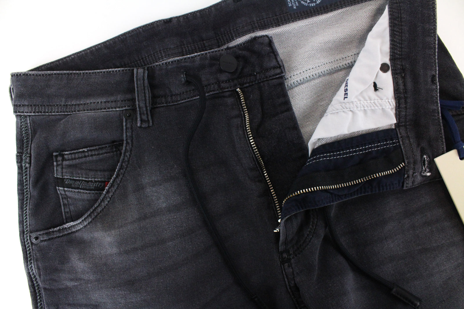 DIESEL Krooley CB-NE 069EM Men's Grey Jogg Jeans W28 Distressed Slim Carrot Fit