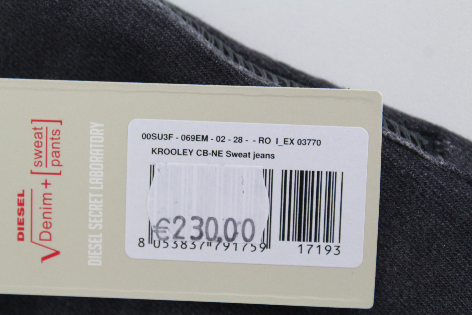 DIESEL Krooley CB-NE 069EM Men's Grey Jogg Jeans W28 Distressed Slim Carrot Fit