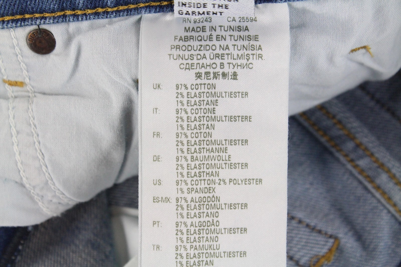 DIESEL Tepphar-X R8XA3 Men's Light Blue Slim Carrot Jeans W30/L34 Buttoned