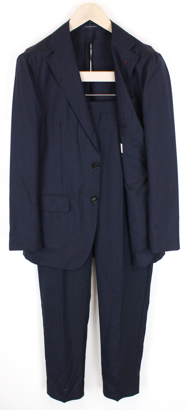 SUITSUPPLY Havana Men's Blue Suit UK36R 2-Piece Unlined Wool Mulberry Silk