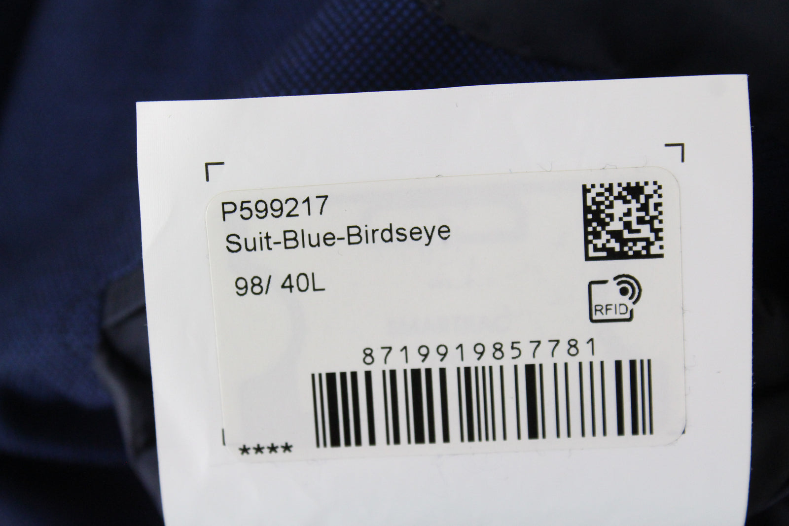 SUITSUPPLY Jort Men's Blue Birdseye Check Wool Silk Blazer UK40L Slim Fit