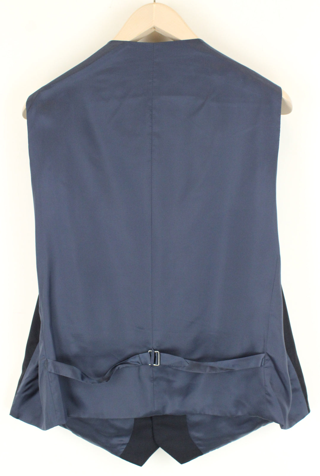 SUITSUPPLY Lazio vyriška tamsiai mėlyna melanžo vilnonė liemenė UK50S su V formos iškirpte ir pamušalu klasikinė 