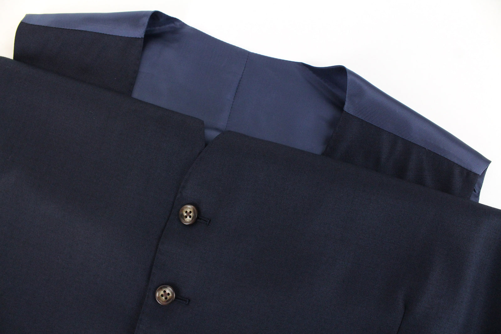 SUITSUPPLY Lazio vyriška tamsiai mėlyna melanžo vilnonė liemenė UK50S su V formos iškirpte ir pamušalu klasikinė 