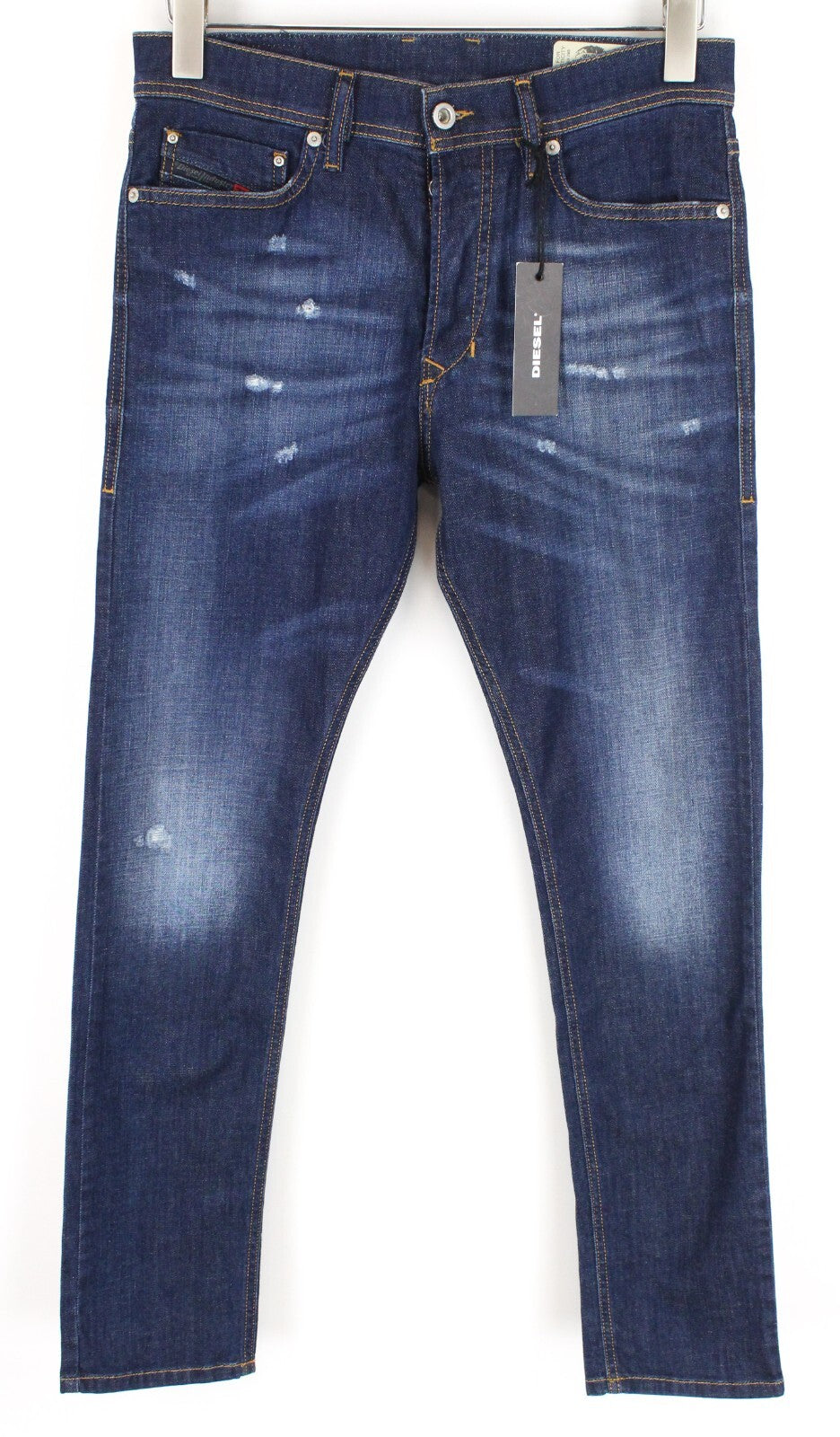 DIESEL Tepphar R7NA8 Men's Blue Distressed Slim Carrot Jeans W29/L32 Low Stretch