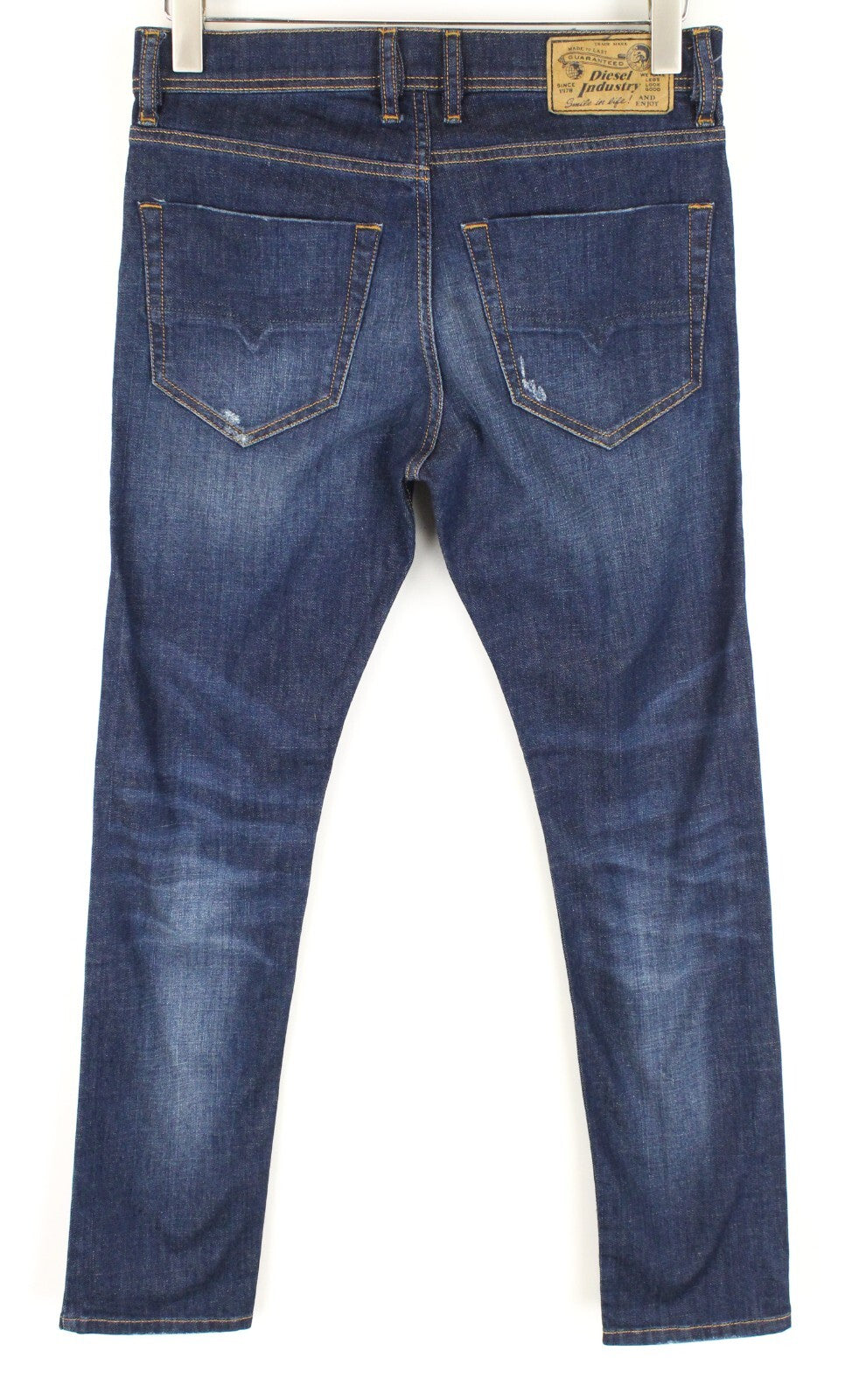DIESEL Tepphar R7NA8 Men's Blue Distressed Slim Carrot Jeans W29/L32 Low Stretch