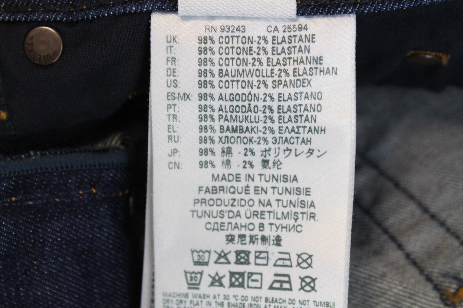 DIESEL Tepphar R7NA8 Men's Blue Distressed Slim Carrot Jeans W29/L32 Low Stretch