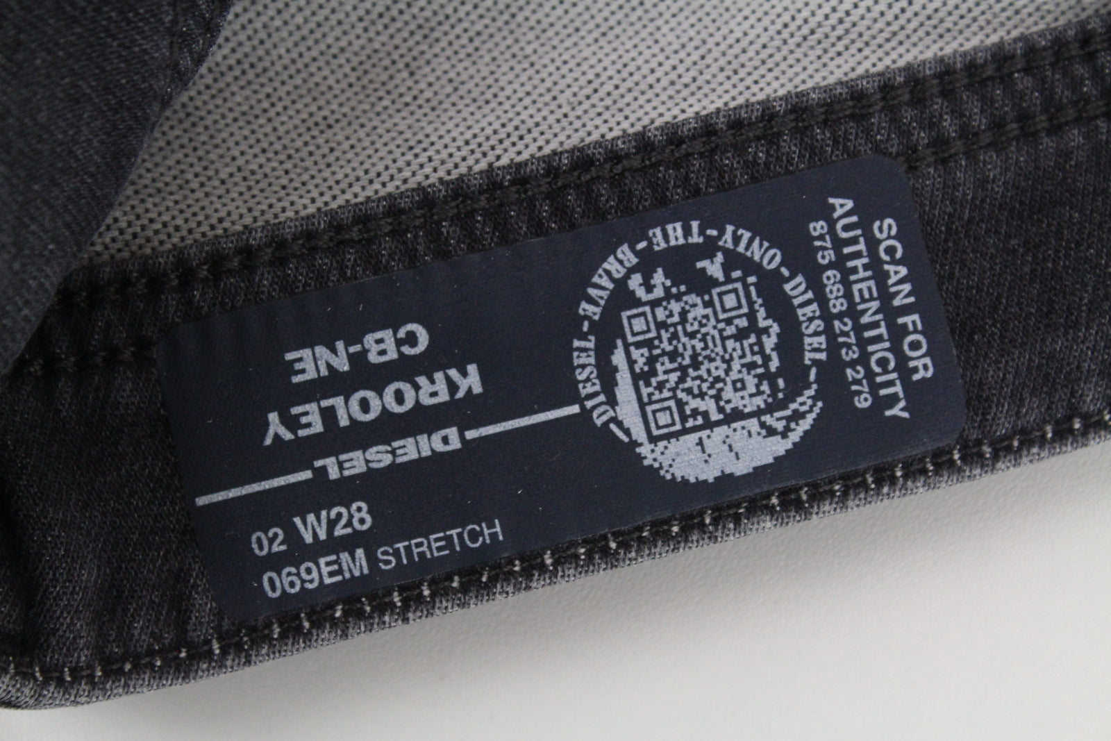 DIESEL Krooley CB-NE 069EM Men's Grey Jogg Jeans W28 Ripped Washed Tapered Fit