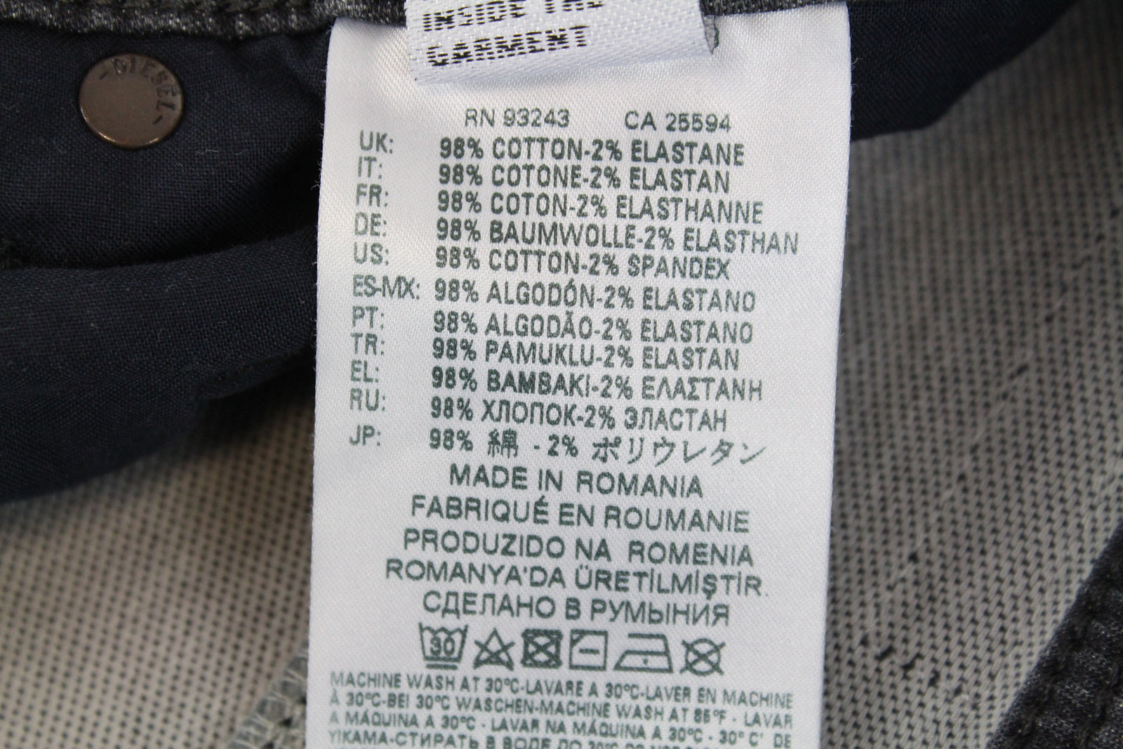 DIESEL Krooley CB-NE 069EM Men's Grey Jogg Jeans W28 Ripped Washed Tapered Fit