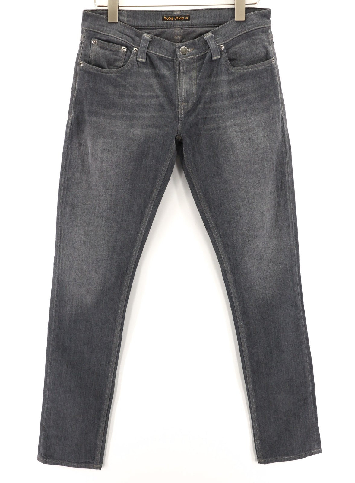 NUDIE JEANS Tight Long John Men Jeans W31/L34 Organic Charcoal Slim Logo Denim