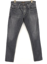 NUDIE JEANS Tight Long John Men Jeans W31/L34 Organic Charcoal Slim Logo Denim