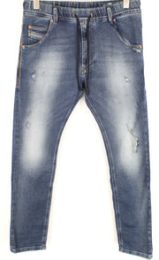 DIESEL Krooley-NE 084TZ Men's Blue Tapered Distressed Drawstring Jeans W28