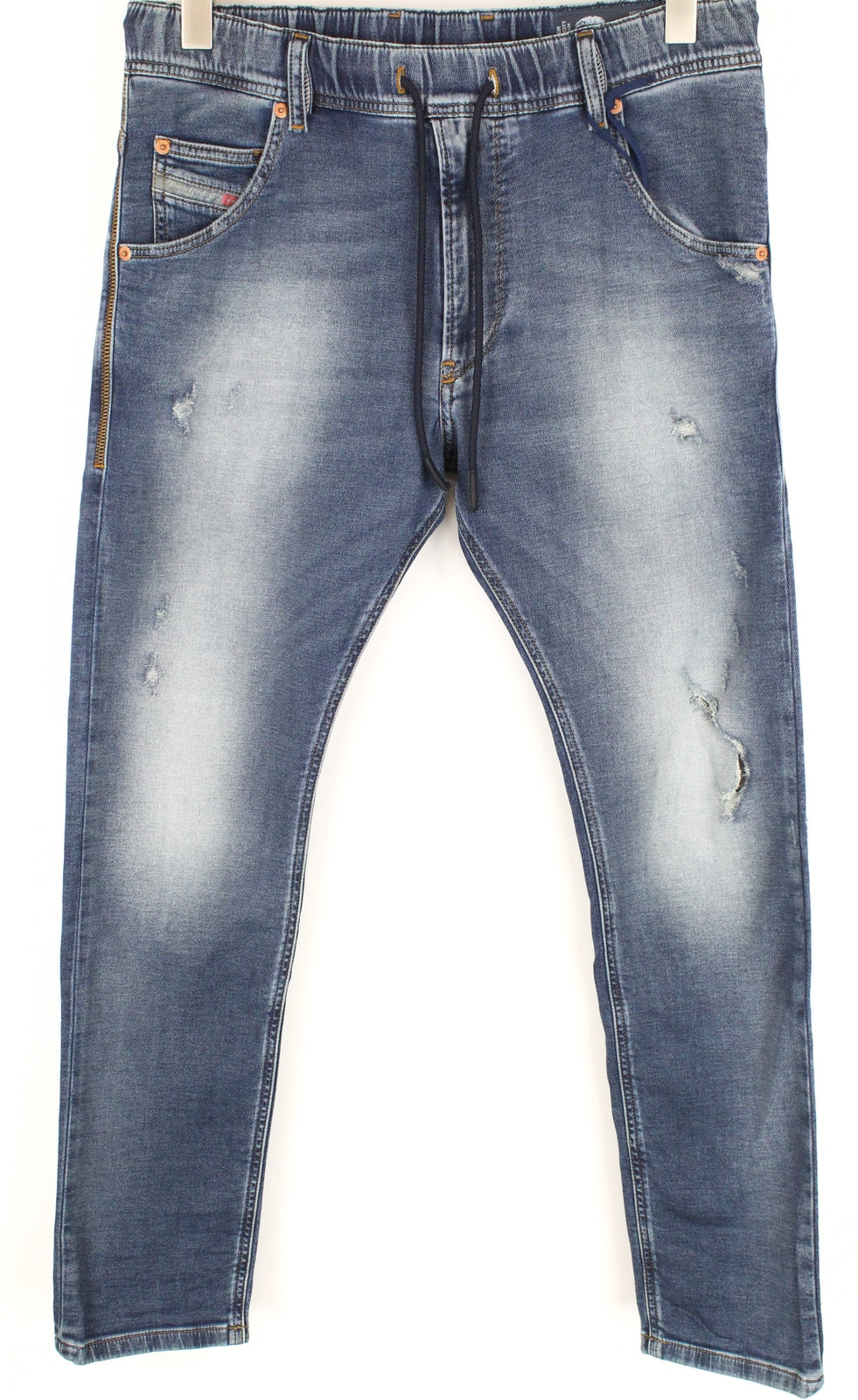 DIESEL Krooley-NE 084TZ Men's Blue Tapered Distressed Drawstring Jeans W28