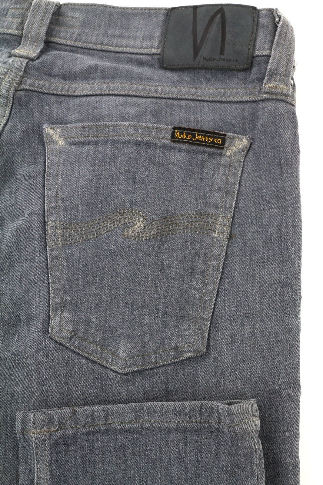 NUDIE JEANS Tight Long John Men Jeans W30/L34 Organic Charcoal Slim Logo Denim
