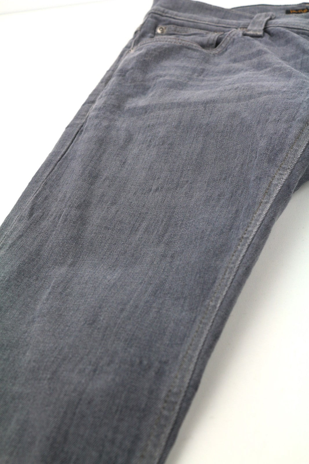 NUDIE JEANS Tight Long John Men Jeans W30/L34 Organic Charcoal Slim Logo Denim