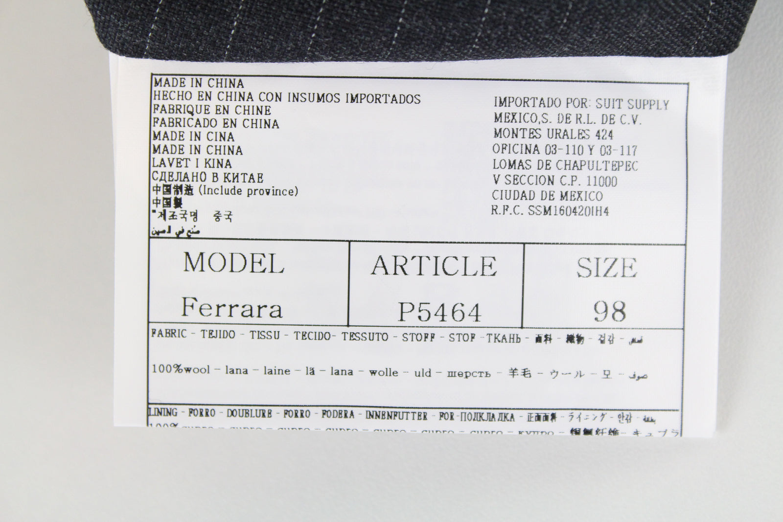 SUITSUPPLY Lazio Men's Striped Wool Suit UK40L 2-Piece Slim Cut Blazer Waistcoat