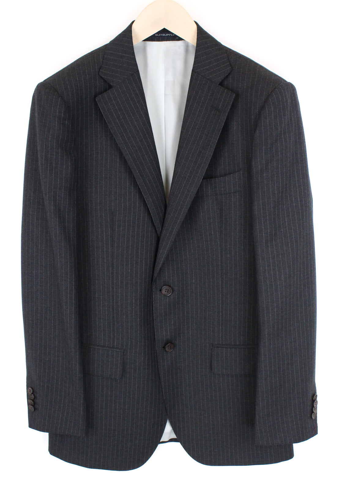 SUITSUPPLY Lazio Men's Striped Wool Suit UK40L 2-Piece Slim Cut Blazer Waistcoat