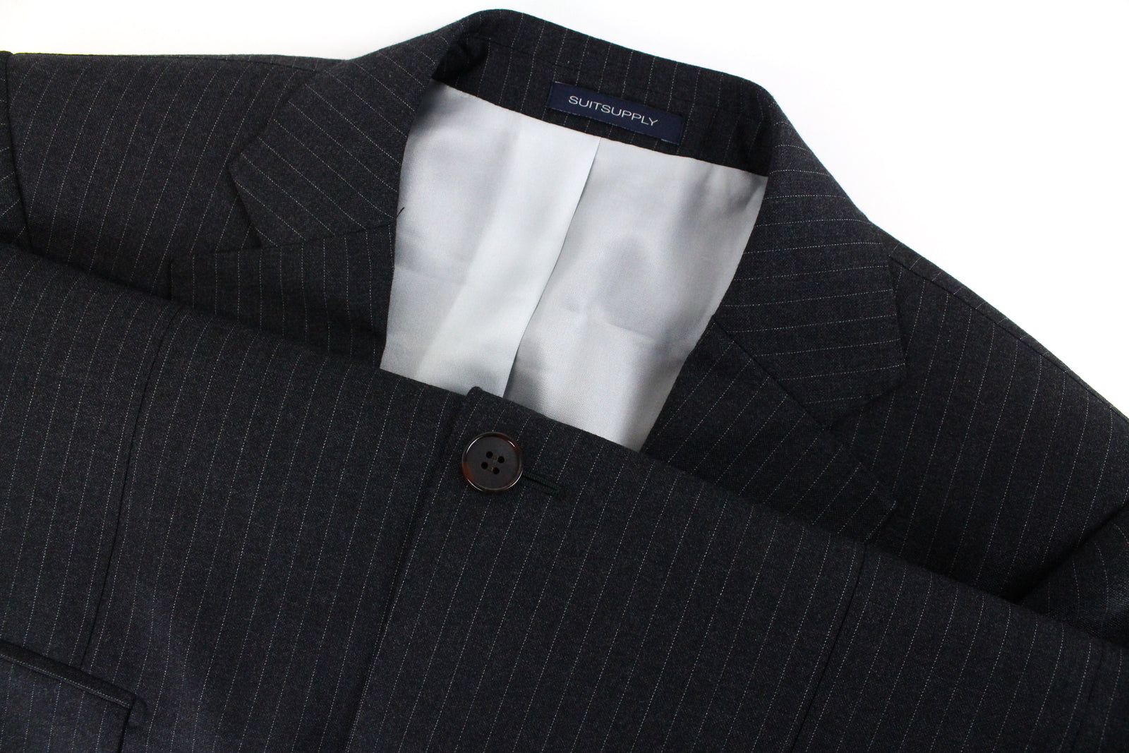 SUITSUPPLY Lazio Men's Striped Wool Suit UK40L 2-Piece Slim Cut Blazer Waistcoat