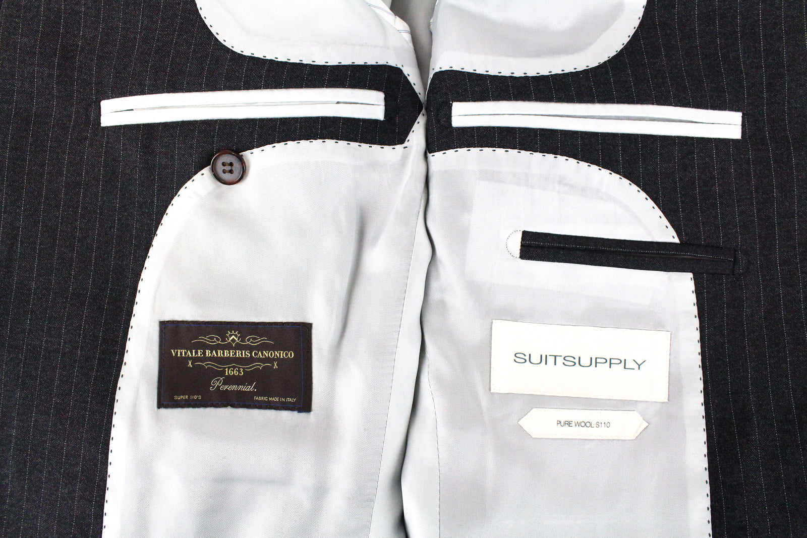 SUITSUPPLY Lazio Men's Striped Wool Suit UK40L 2-Piece Slim Cut Blazer Waistcoat