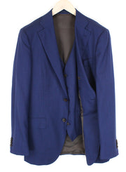 SUITSUPPLY Lazio Men's Blue Wool Suit UK42L 2-Piece Blazer Waistcoat Slim Cut