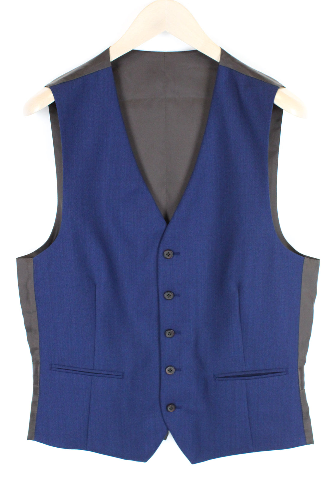 SUITSUPPLY Lazio Men's Blue Wool Suit UK42L 2-Piece Blazer Waistcoat Slim Cut