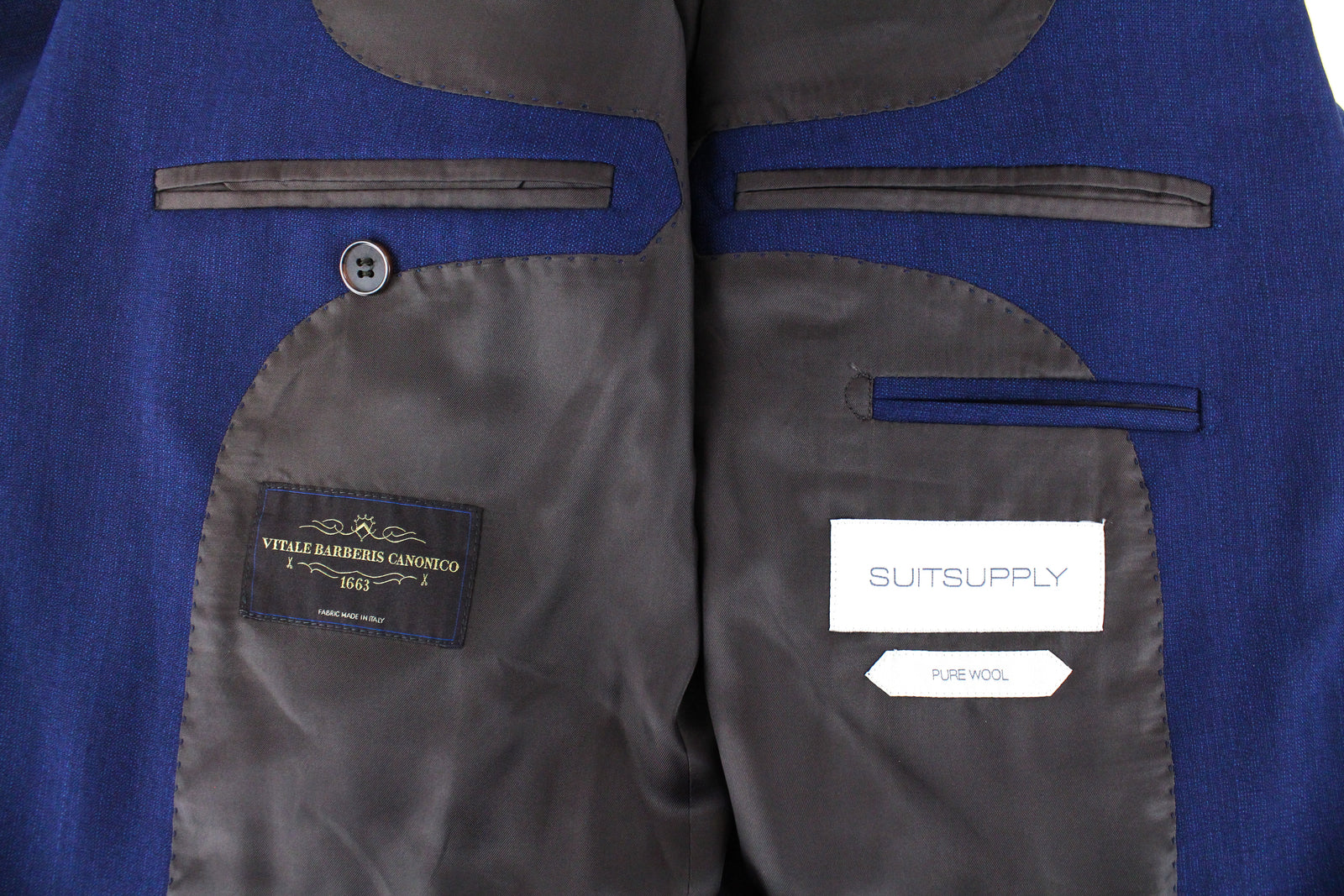 SUITSUPPLY Lazio Men's Blue Wool Suit UK42L 2-Piece Blazer Waistcoat Slim Cut