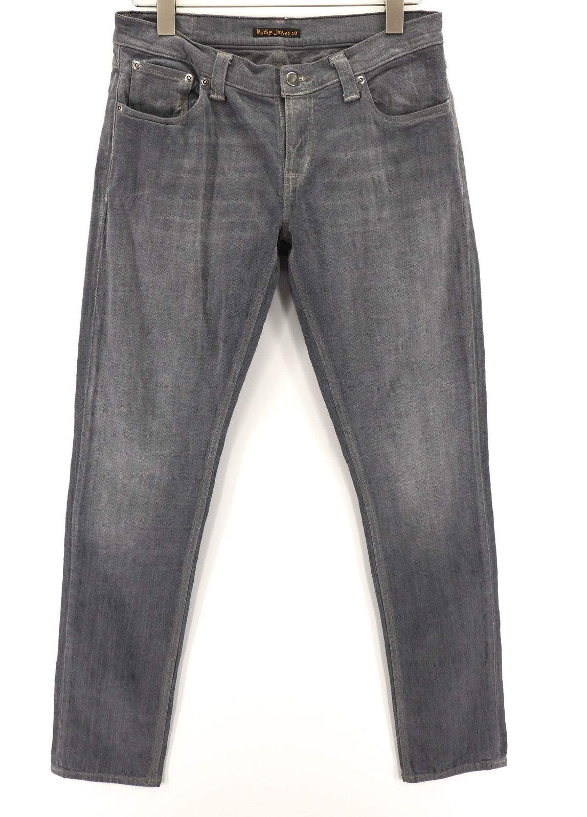 NUDIE JEANS Tight Long John Men Jeans W31/L34 Organic Charcoal Slim Leg Zipper