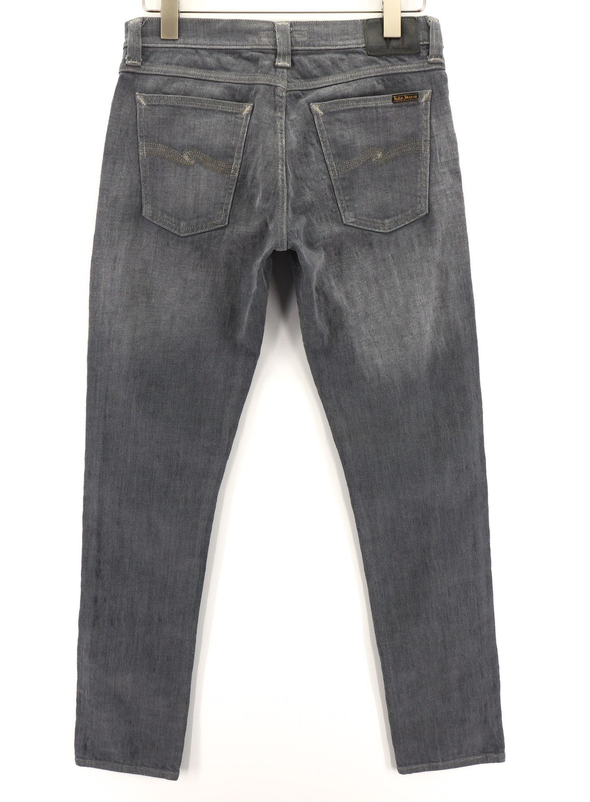 NUDIE JEANS Tight Long John Men Jeans W31/L34 Organic Charcoal Slim Leg Zipper