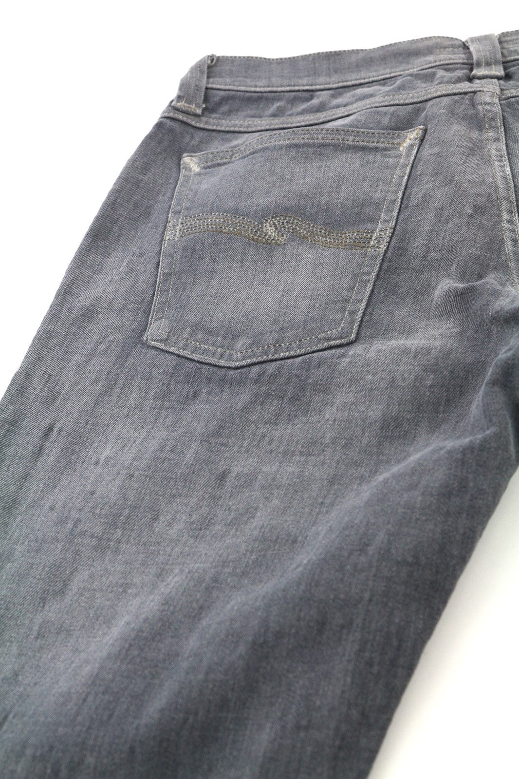 NUDIE JEANS Tight Long John Men Jeans W31/L34 Organic Charcoal Slim Leg Zipper