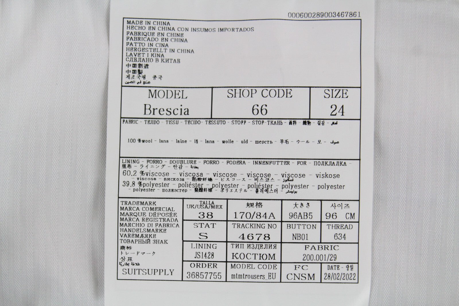 SUITSUPPLY La Spalla Men's Grey Melange Wool Suit UK36R 2-Piece Notch Lapel