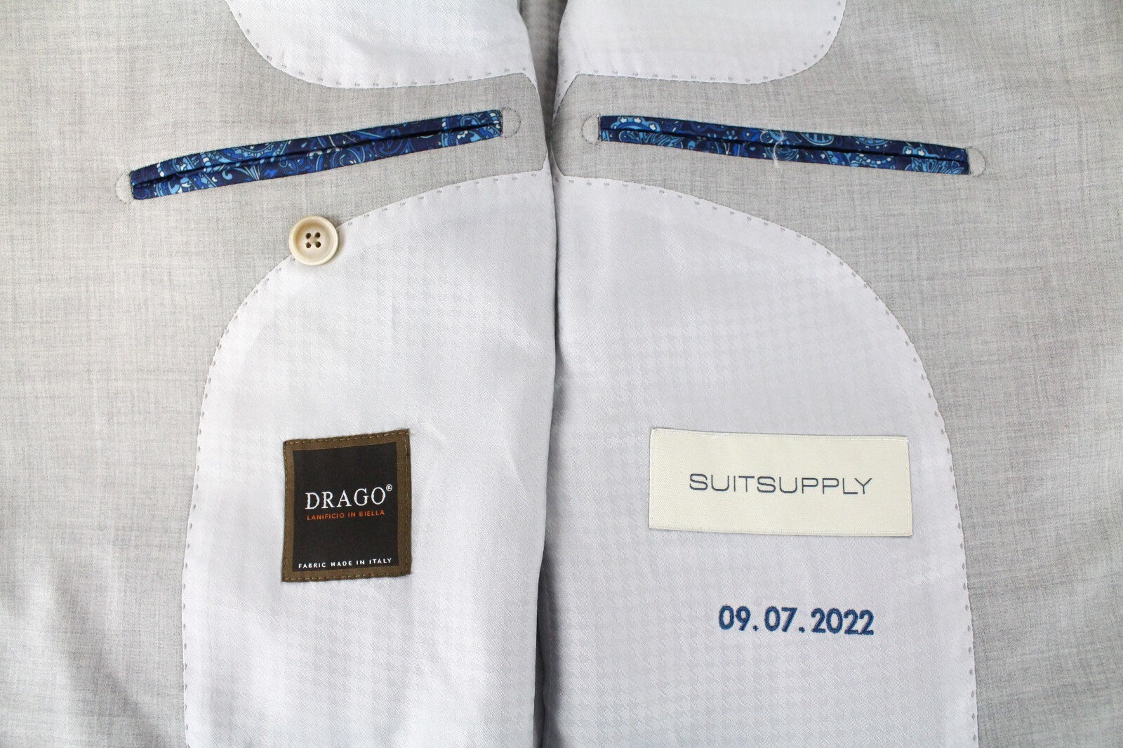 SUITSUPPLY La Spalla Men's Grey Melange Wool Suit UK36R 2-Piece Notch Lapel