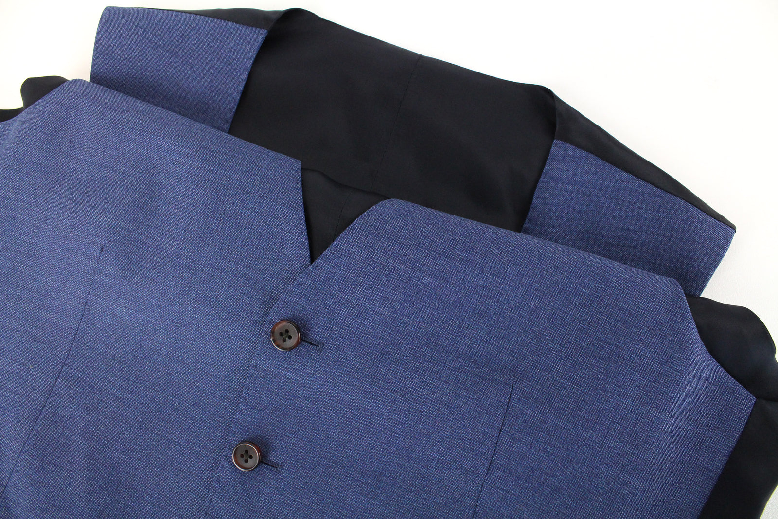 SUITSUPPLY Ferrara Men's Light Blue Melange Wool Waistcoat UK38R V-Neck Lined