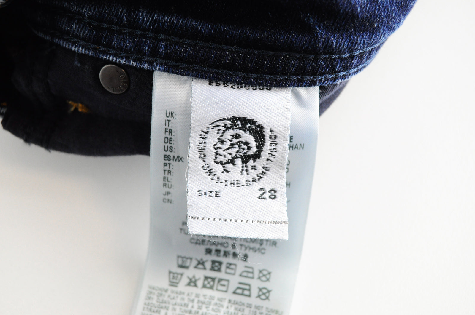 DIESEL Krayver R6ZD4 Men's Blue Slim Carrot Distressed Stretch Jeans W28/L32