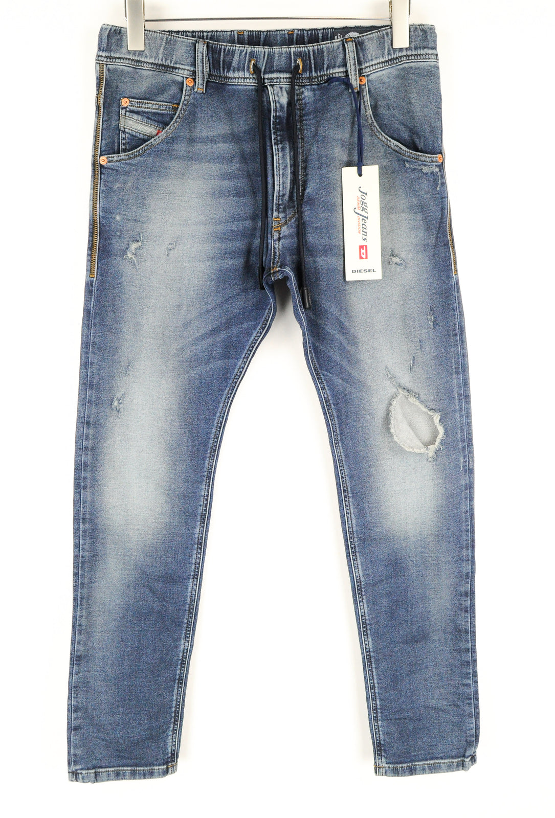 DIESEL Krooley-NE 084TZ W28 Men's Blue Jogg Tapered Ripped Stretch Jeans