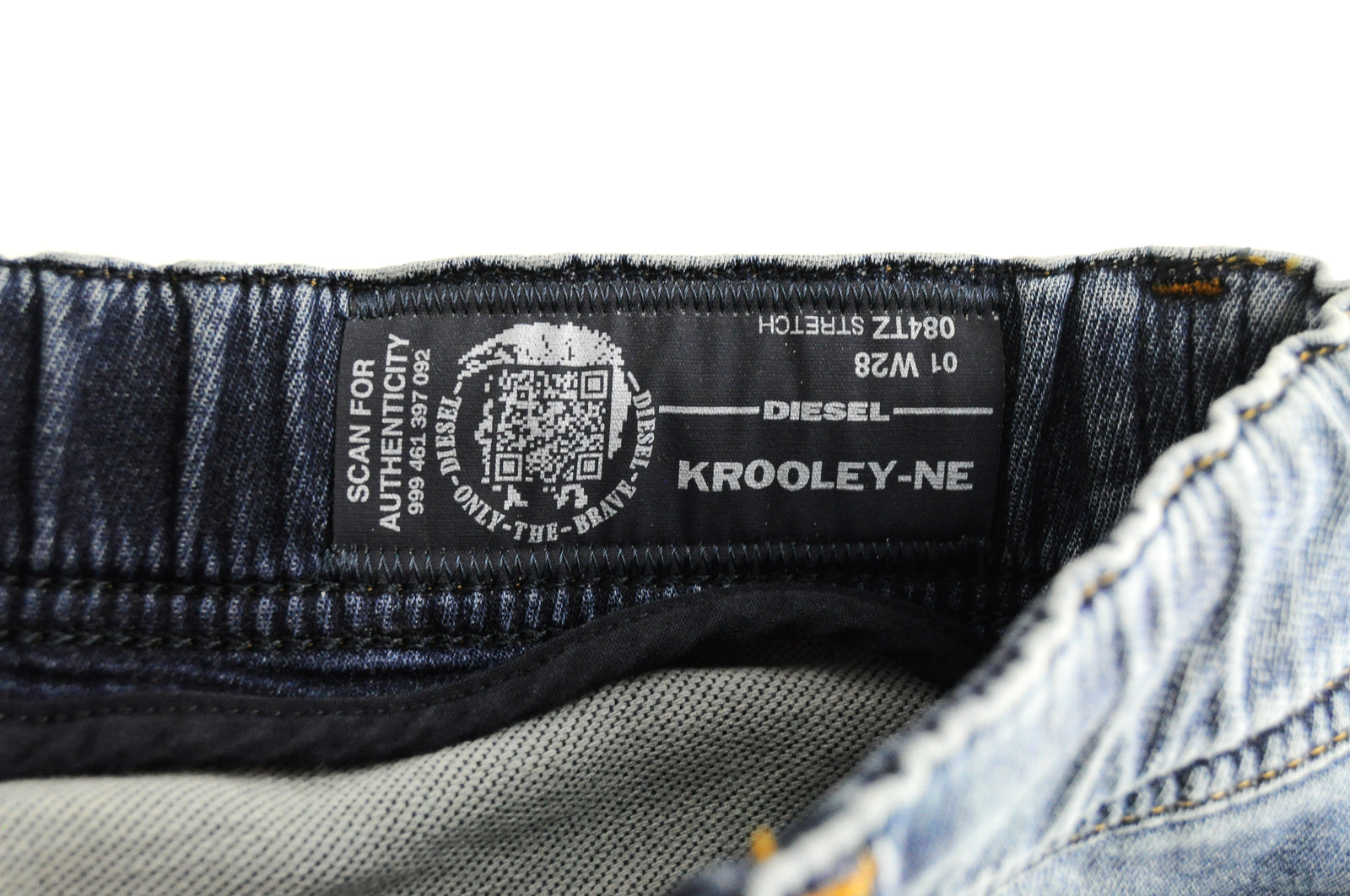 DIESEL Krooley-NE 084TZ W28 Men's Blue Jogg Tapered Ripped Stretch Jeans