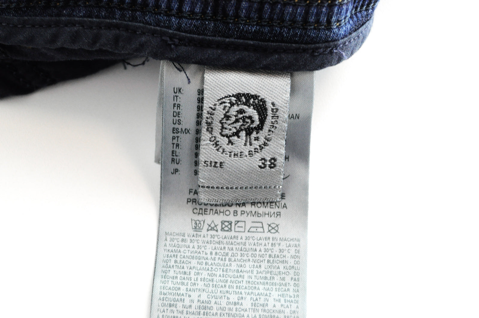 DIESEL Krooley-NE 084TZ W38 Men's Blue Jogg Tapered Ripped Stretch Jeans